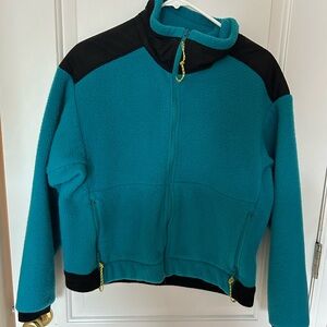 Vintage REI Teal Fleece Jacket with Black Accents